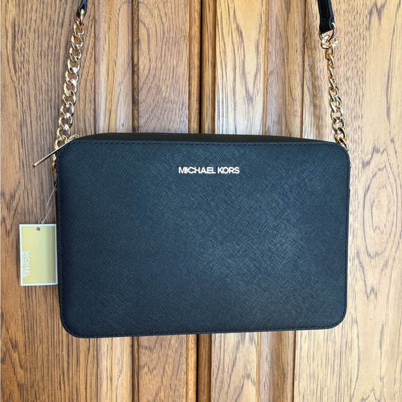 NWT Michael Kors Black Jet Set Crossbody Bag - Picture 2 of 4